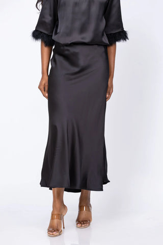 Edie Charmeuse Skirt- Black