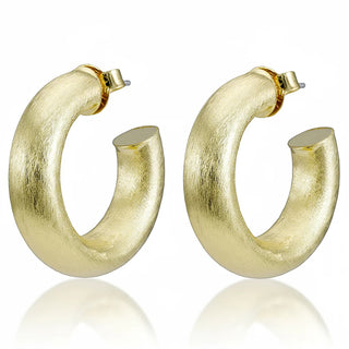 Small Chantal Hoops- Brushed 18K Gold Plated-