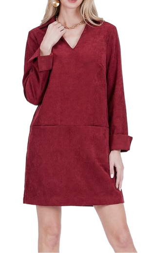 Split Neck Collar Dress