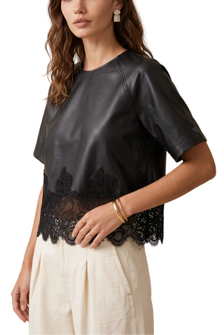 London Lace Leather Top