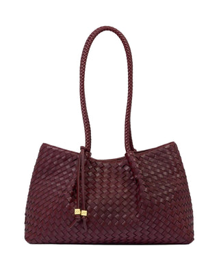 Nova Hand Woven Small Shoulder Tote in Cherry