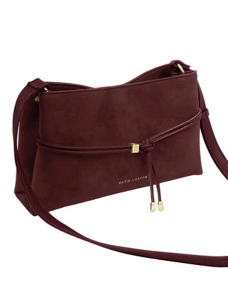 Lori Suedette Crossbody Bag in Cherry