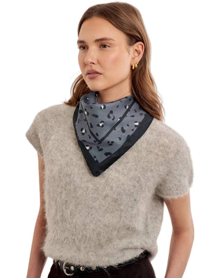 Leopard Satin Multiway Scarf in Navy and Black