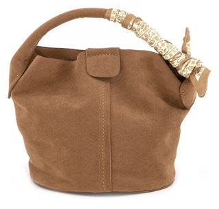 Suede Tan Small Bucket Bag