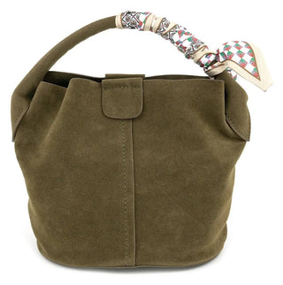 Suede Olive Small Bucket Bag
