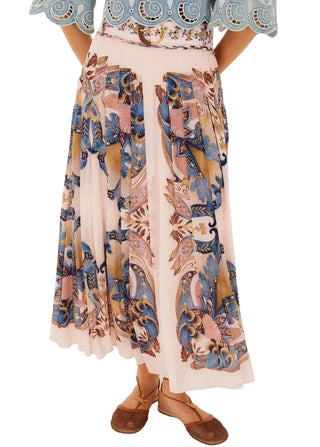Sea Garden Soft Pink Maxi Skirt
