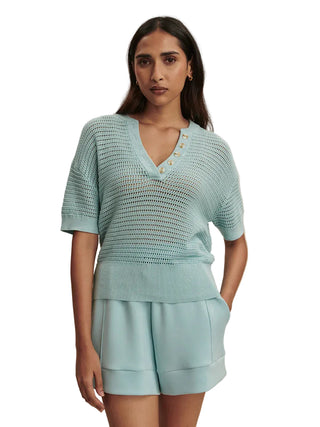 Callie Knit Top - Porcelain Blue