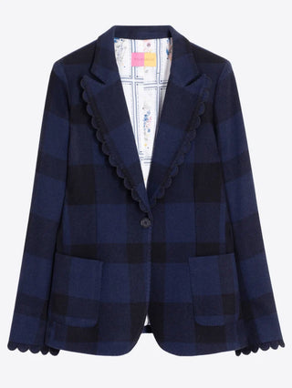 Black and Navy Checked Blazer